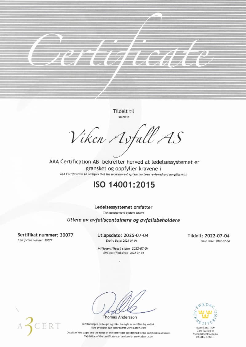 Sertifikat ISO 14001