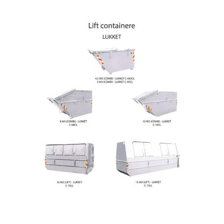Lift container lukket – tegning